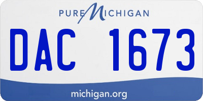 MI license plate DAC1673