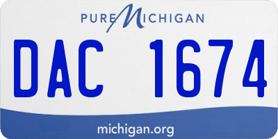 MI license plate DAC1674
