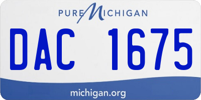 MI license plate DAC1675