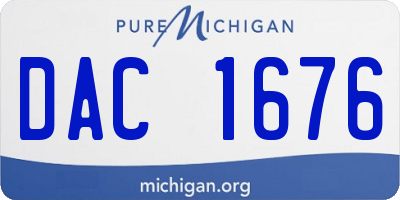 MI license plate DAC1676