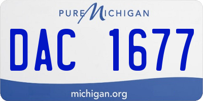 MI license plate DAC1677