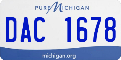 MI license plate DAC1678