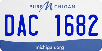 MI license plate DAC1682