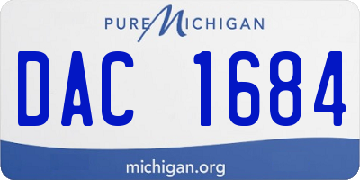MI license plate DAC1684
