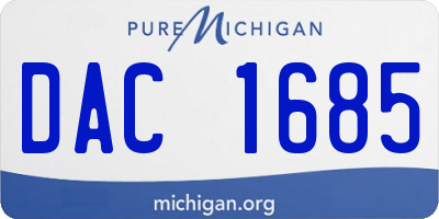 MI license plate DAC1685