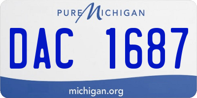 MI license plate DAC1687