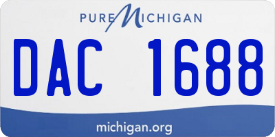 MI license plate DAC1688