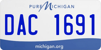 MI license plate DAC1691