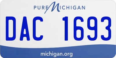 MI license plate DAC1693