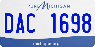 MI license plate DAC1698