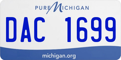 MI license plate DAC1699