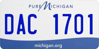 MI license plate DAC1701