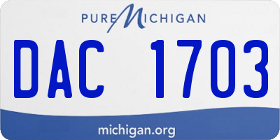 MI license plate DAC1703