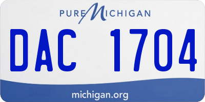 MI license plate DAC1704