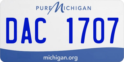 MI license plate DAC1707