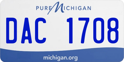 MI license plate DAC1708