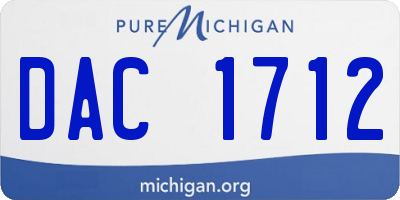 MI license plate DAC1712