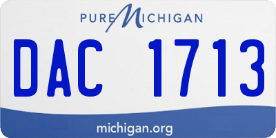 MI license plate DAC1713