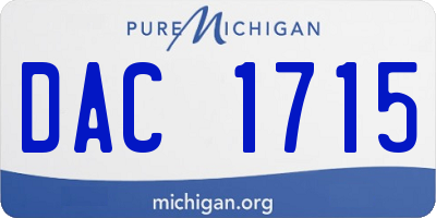 MI license plate DAC1715