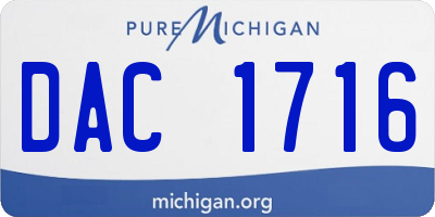 MI license plate DAC1716