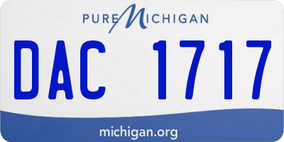 MI license plate DAC1717
