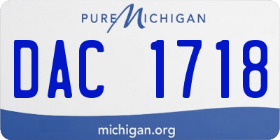 MI license plate DAC1718