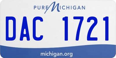 MI license plate DAC1721