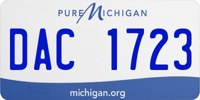 MI license plate DAC1723