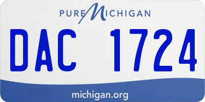 MI license plate DAC1724