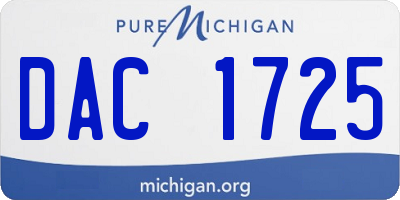 MI license plate DAC1725