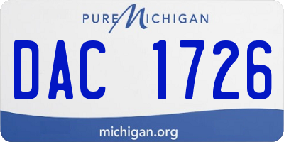 MI license plate DAC1726