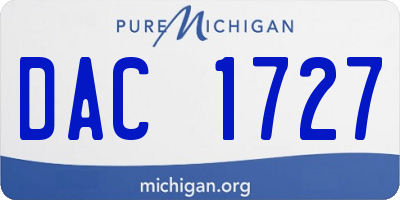 MI license plate DAC1727