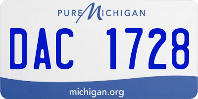 MI license plate DAC1728