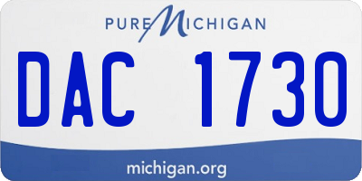 MI license plate DAC1730