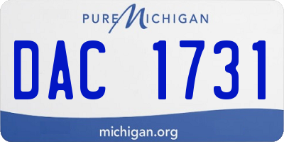 MI license plate DAC1731