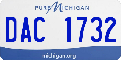 MI license plate DAC1732