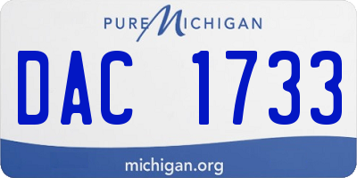 MI license plate DAC1733