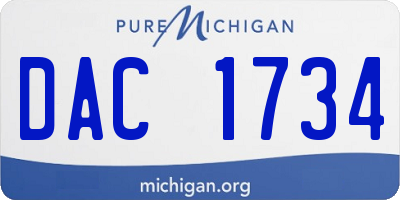 MI license plate DAC1734