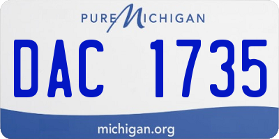 MI license plate DAC1735