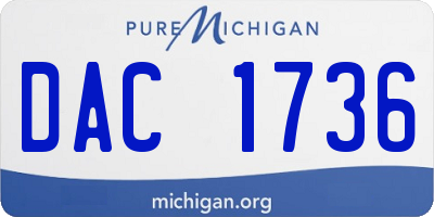 MI license plate DAC1736