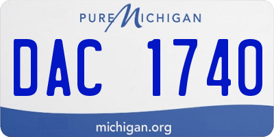 MI license plate DAC1740