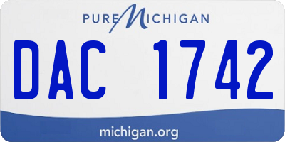 MI license plate DAC1742