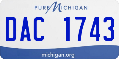 MI license plate DAC1743