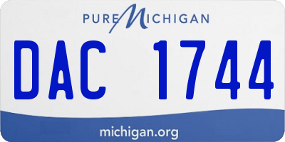 MI license plate DAC1744