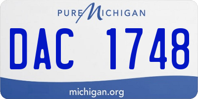 MI license plate DAC1748