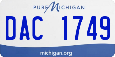 MI license plate DAC1749