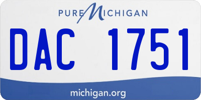 MI license plate DAC1751