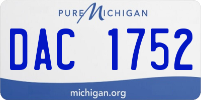 MI license plate DAC1752