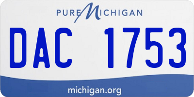 MI license plate DAC1753