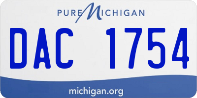 MI license plate DAC1754